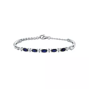 Серебряный браслет с сапфирами и фианитами