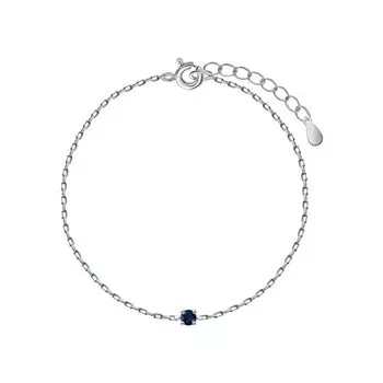 Серебряный браслет с сапфирами природными