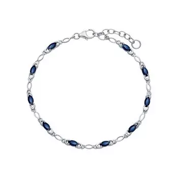 Серебряный браслет с сапфирами природными