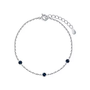 Серебряный браслет с сапфирами природными
