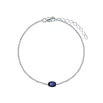 Серебряный браслет с сапфирами природными