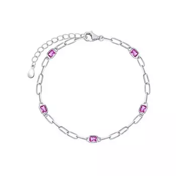 Серебряный браслет с синтетическим корундом