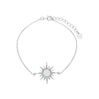 Серебряный браслет с синтетическим опалом