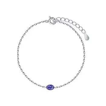 Серебряный браслет с танзанитами природными