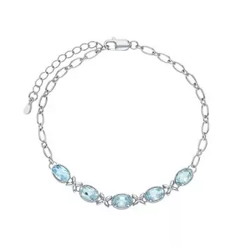 Серебряный браслет с топазами природными