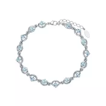 Серебряный браслет с топазами природными