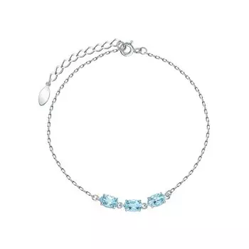 Серебряный браслет с топазами природными