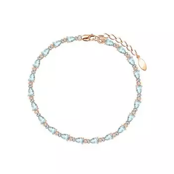 Серебряный браслет с топазами природными и фианитами