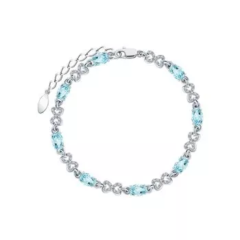 Серебряный браслет с топазами природными и фианитами