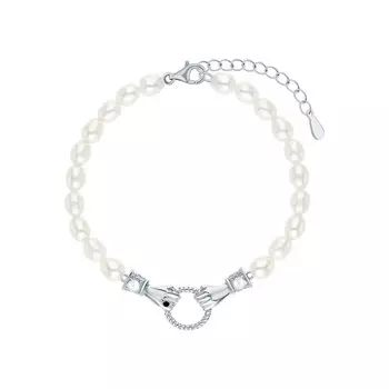 Серебряный браслет с жемчугом