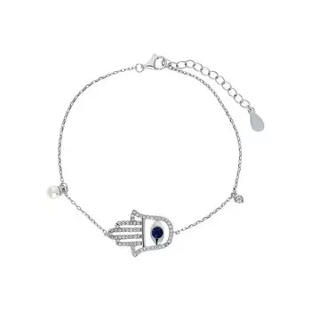 Серебряный браслет с жемчугом