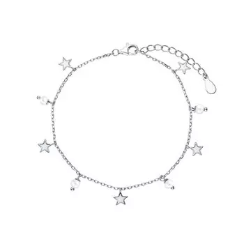 Серебряный браслет с жемчугом и эмалью