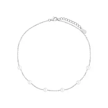 Серебряный браслет с жемчугом искуственным