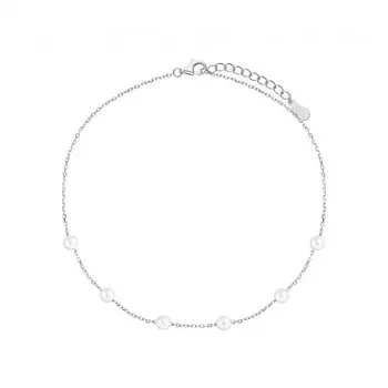 Серебряный браслет с жемчугом искуственным