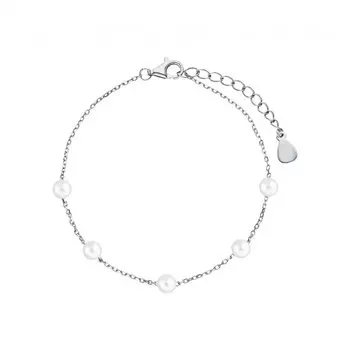 Серебряный браслет с жемчугом искуственным