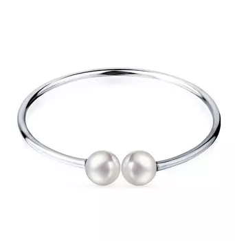 Серебряный браслет с жемчугом синтетическим