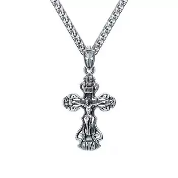 Серебряный крест-подвеска