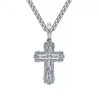 Серебряный крест-подвеска