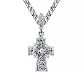 Серебряный крест-подвеска