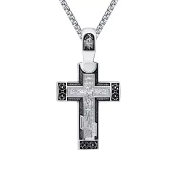 Серебряный крест-подвеска с эмалью