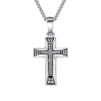 Серебряный крест-подвеска с эмалью