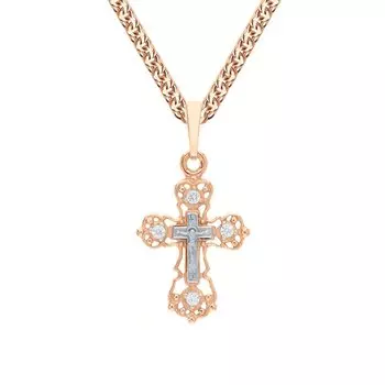 Серебряный крест-подвеска с фианитами