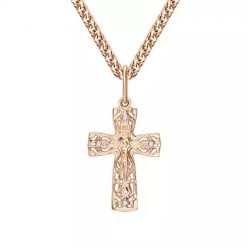 Серебряный крест-подвеска с фианитами