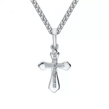 Серебряный крест-подвеска с фианитами