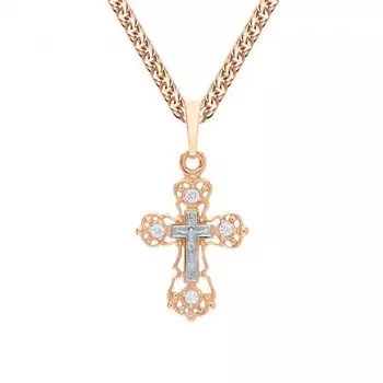 Серебряный крест-подвеска с фианитами