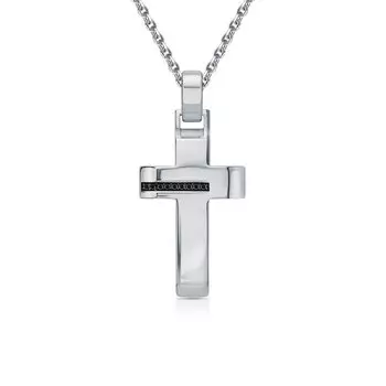 Серебряный крест-подвеска с фианитами