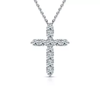 Серебряный крест-подвеска с муассанитами