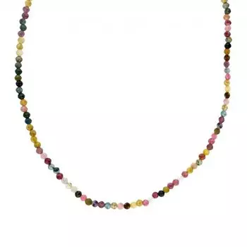 Шейное украшение с турмалинами природными и элементами из стали