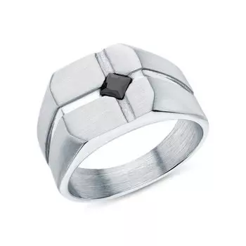 Сталь кольцо с фианитами