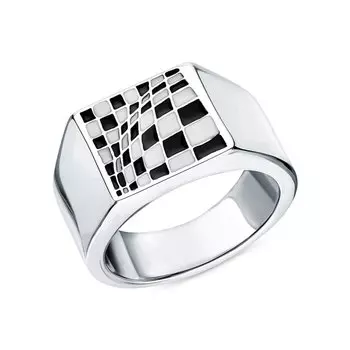 Стальное кольцо с эмалью