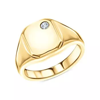 Стальное кольцо с фианитами