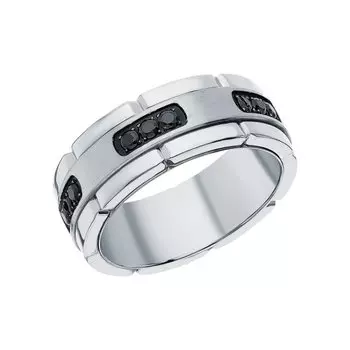 Стальное кольцо с фианитами