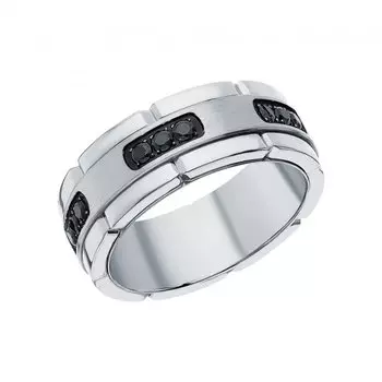 Стальное кольцо с фианитами