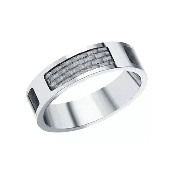 Стальное кольцо с карбоном