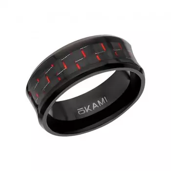 Стальное кольцо с карбоном