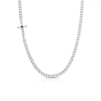 Стальное шейное украшение с фианитами