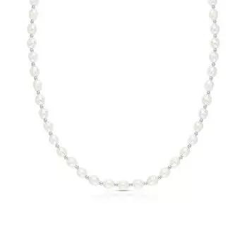 Стальное шейное украшение с жемчугом