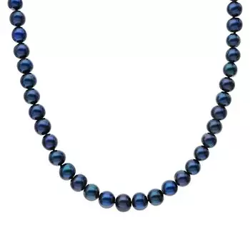 Стальное шейное украшение с жемчугом природным