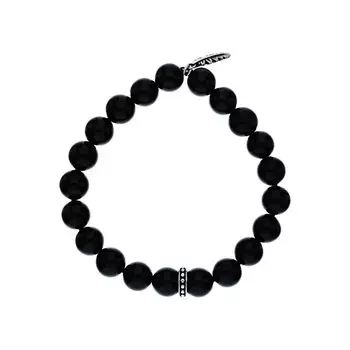 Стальной браслет с агатом природным