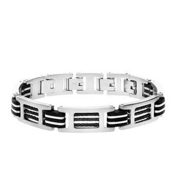 Стальной браслет с каучуком