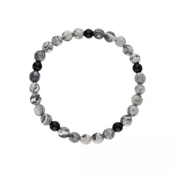 Стальной браслет с яшмой