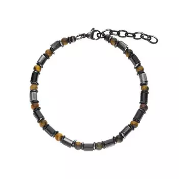 Стальной браслет с тигровым глазом