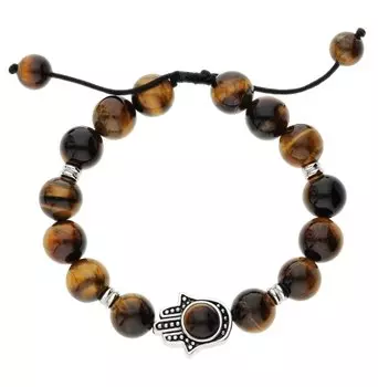Стальной браслет с тигровым глазом