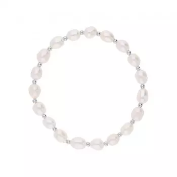 Стальной браслет с жемчугом природным