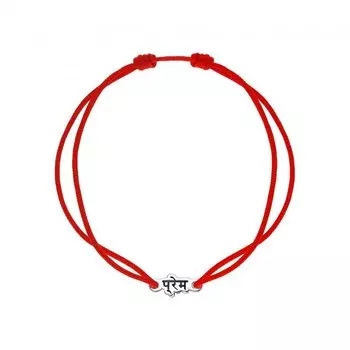 Текстильный браслет с серебряной вставкой