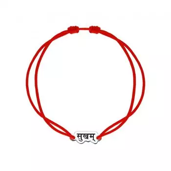 Текстильный браслет с серебряной вставкой